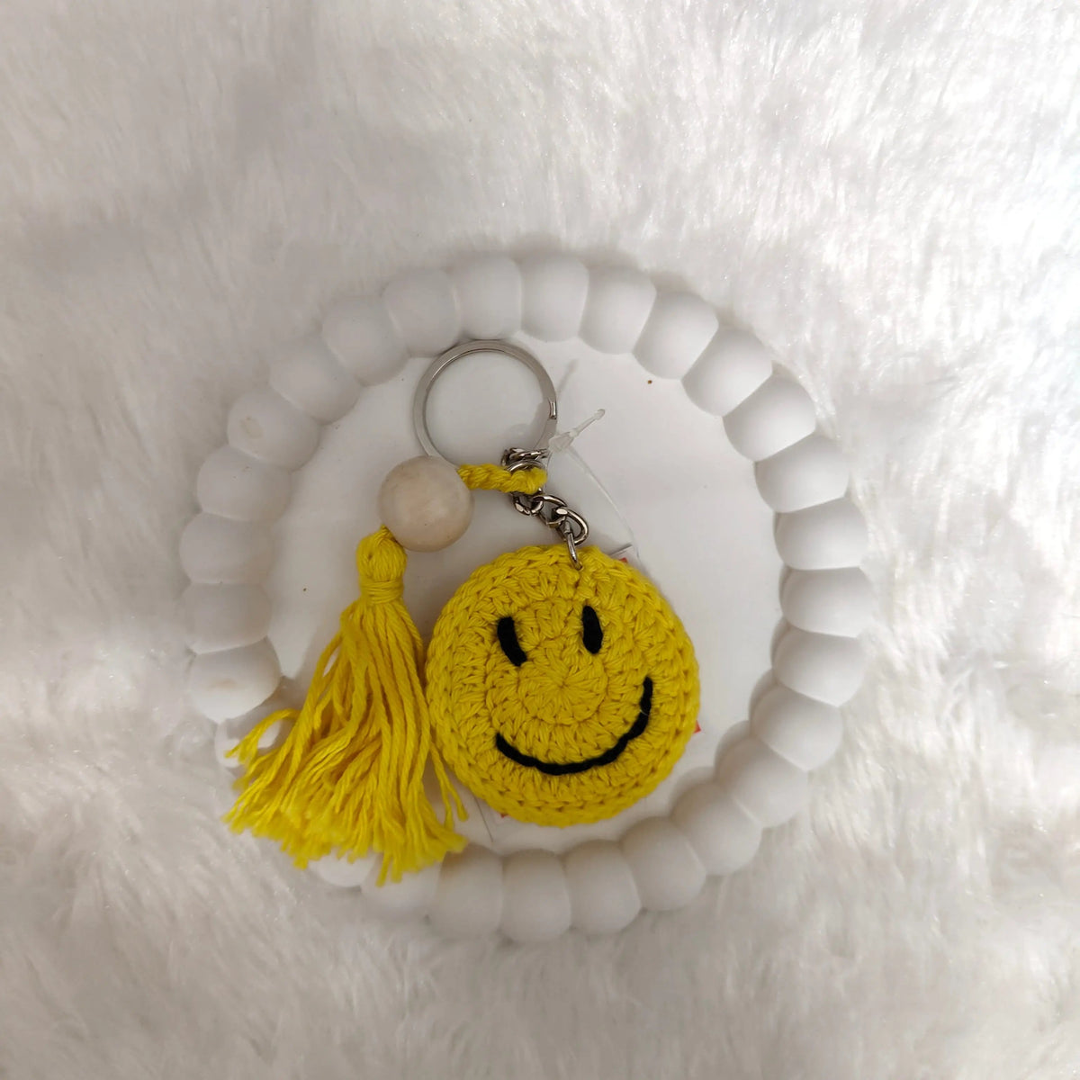 SmileyPop Crochet Keychain