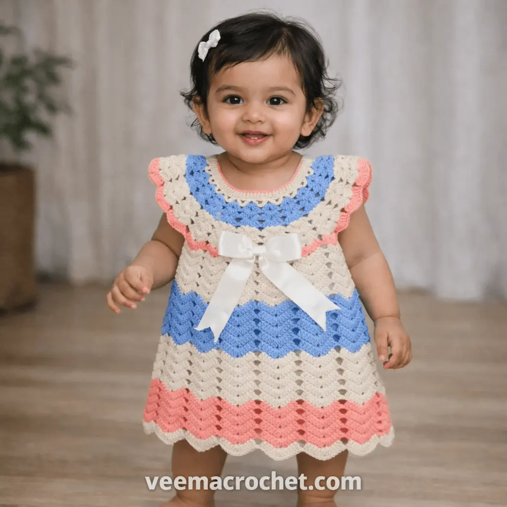 RibbonShell Crochet Dress