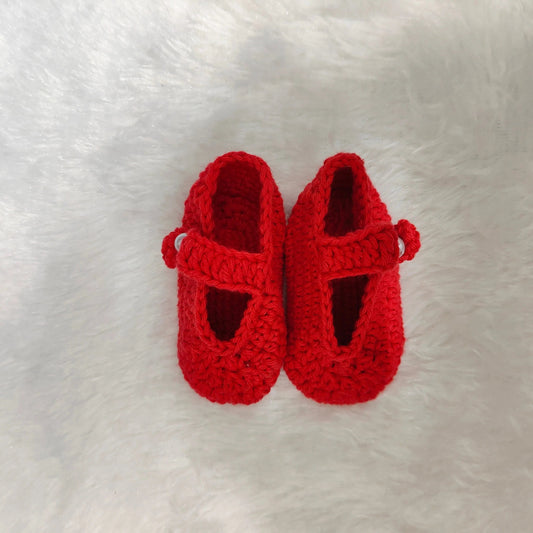 CherrySteps Crochet Booties – close-up detail of crochet baby booties, Veema Crochet