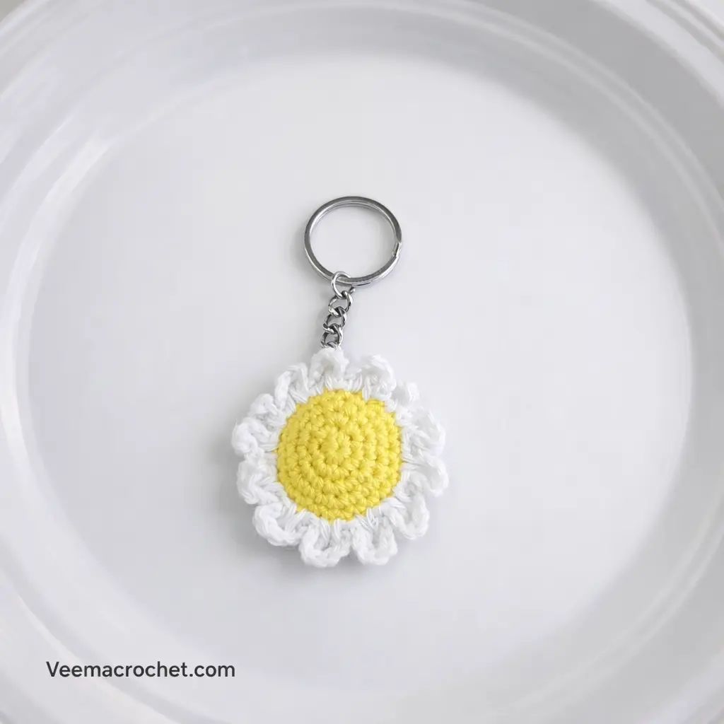 Pure Bloom Crochet Keychain