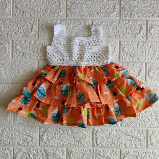 Parachute Crochet Frock – close-up detail of crochet baby dress, Veema Crochet