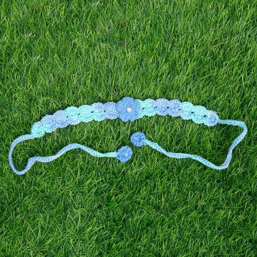 Baby Girl Crochet Frock (Blue & Green)