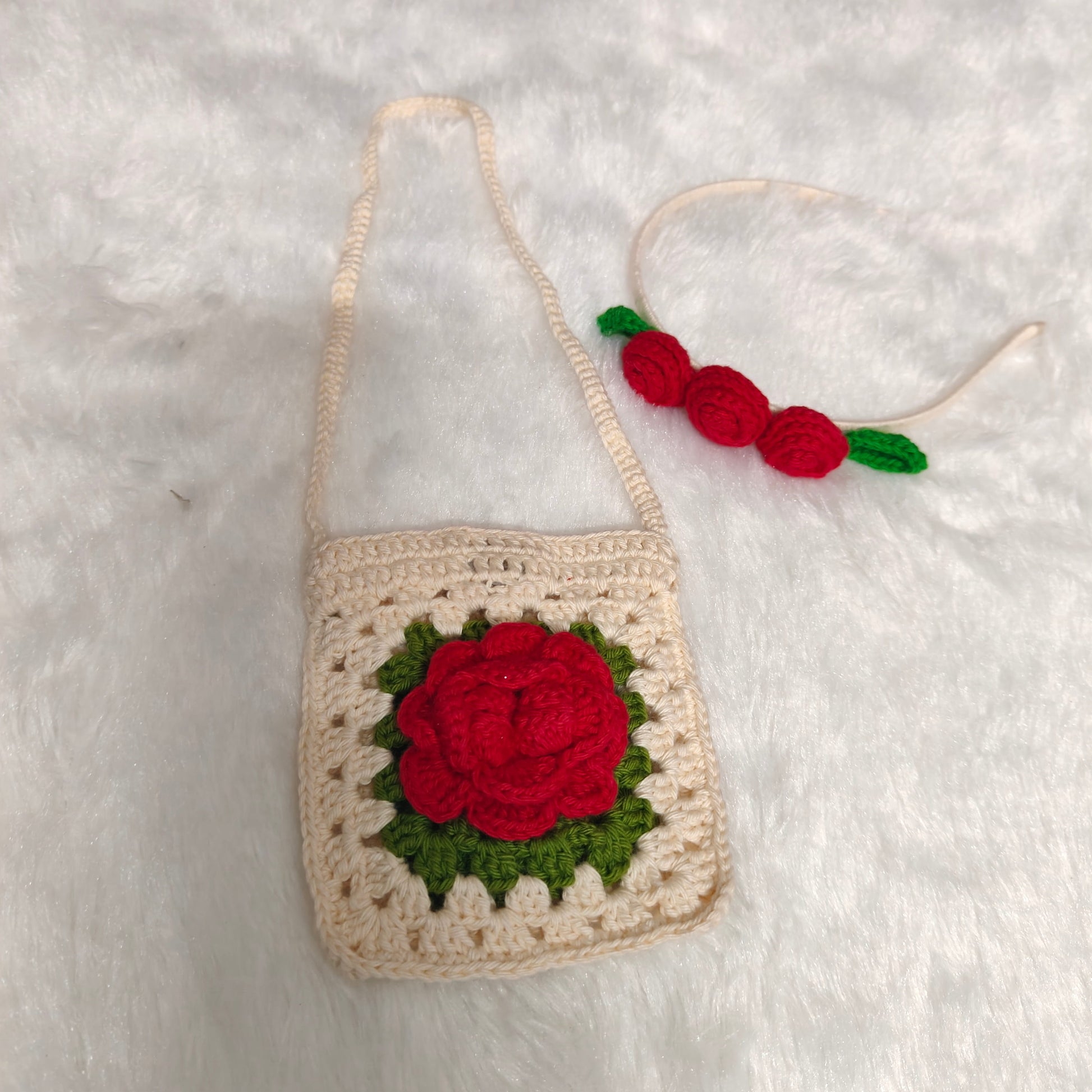 Red Rose Crochet Frock Set