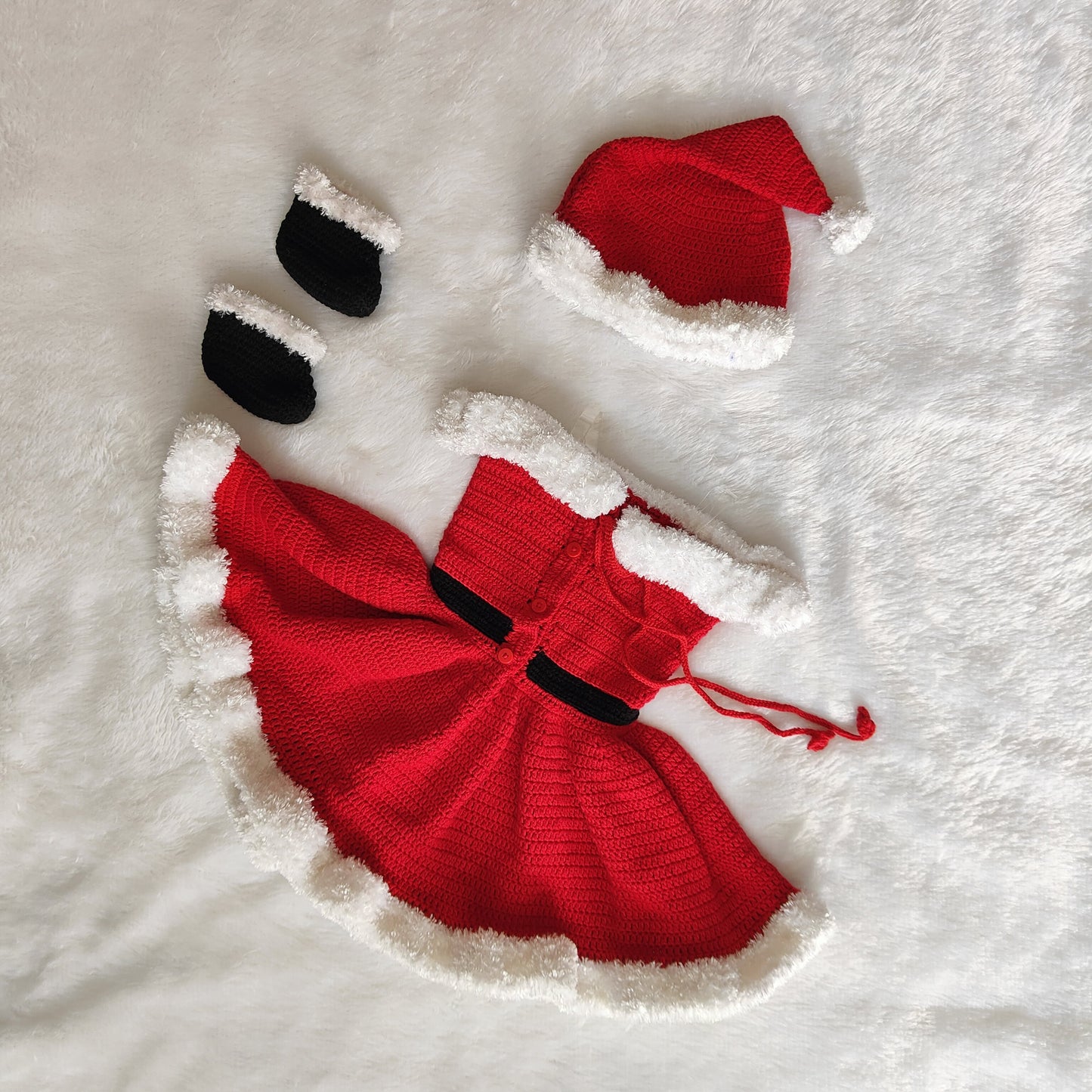 Christmas Santa Frock – Red & White Holiday Delight