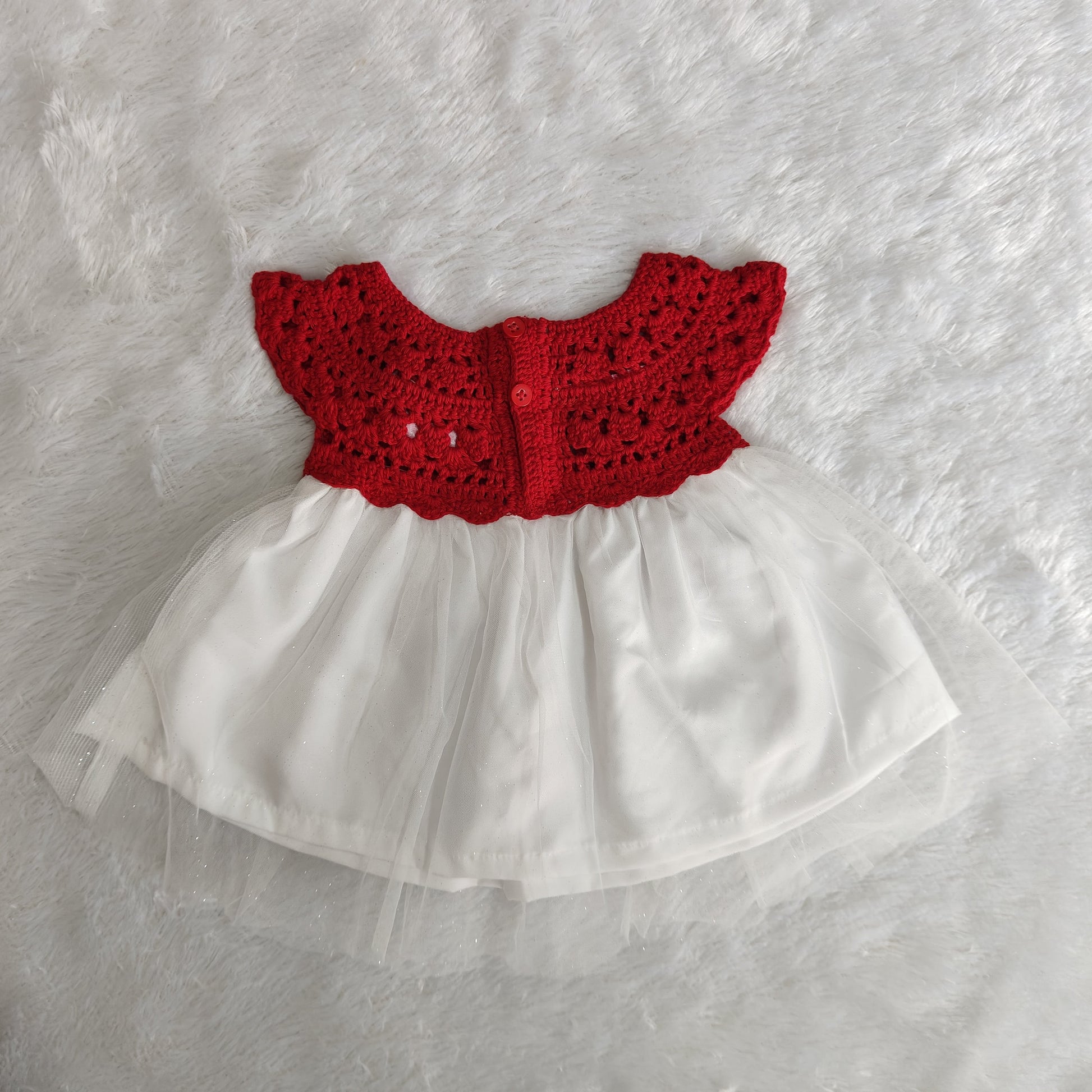 Red Complete Baby Outfit Set – Dress with Matching Shoes & Headband