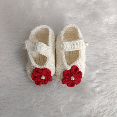 Red Complete Baby Outfit Set – Dress with Matching Shoes & Headband
