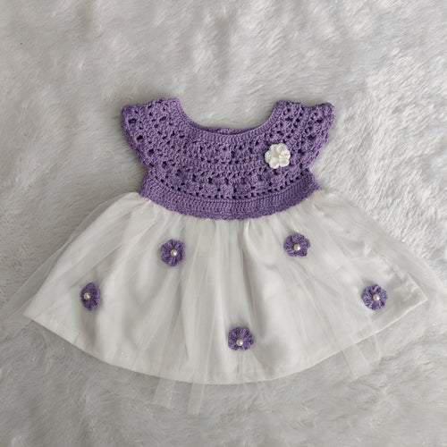 Lavender Complete Baby Outfit Set – Dress with Matching Shoes & Headband