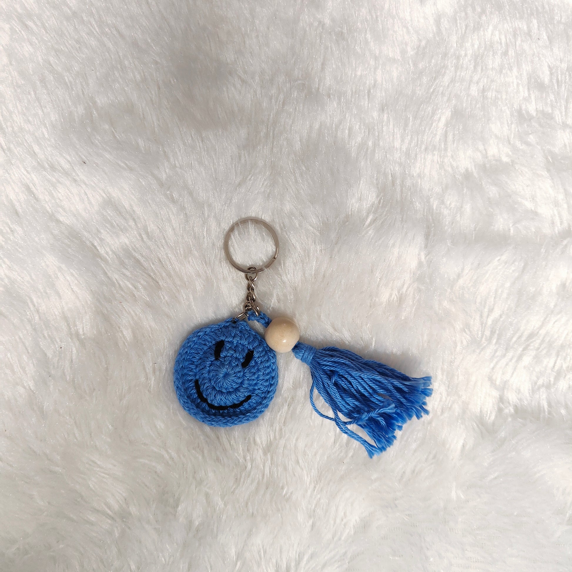 SmileyPop Blue Keychain