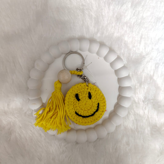 SmileyPop Crochet Keychain