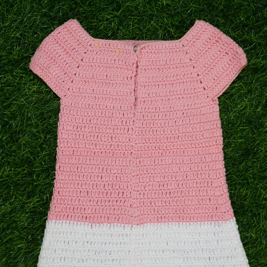Pink Kitty Crochet Baby Dress Set by Veema Crochet