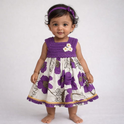 Purple Crochet Frock
