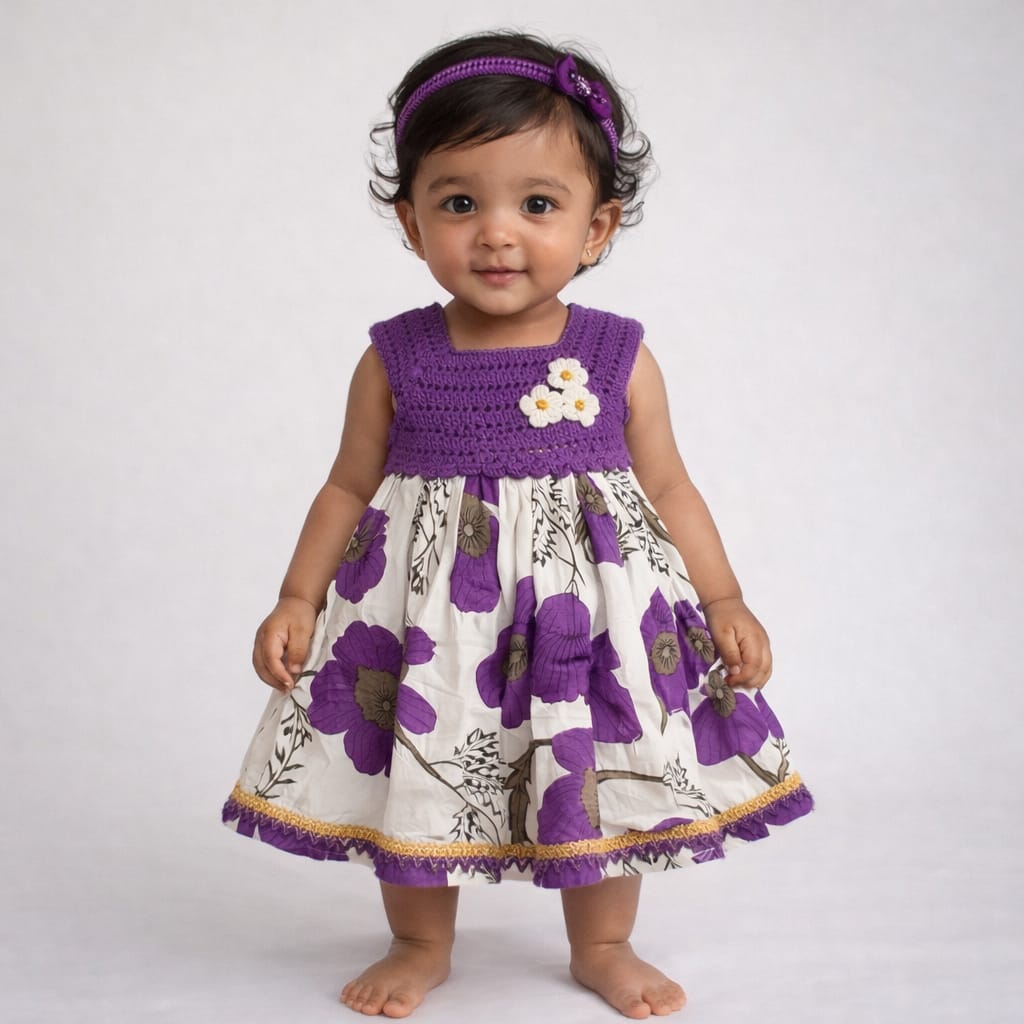 Purple Crochet Frock