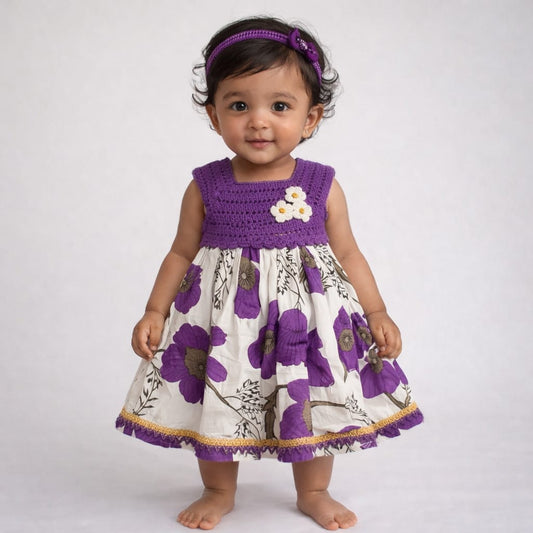 Purple Crochet Frock