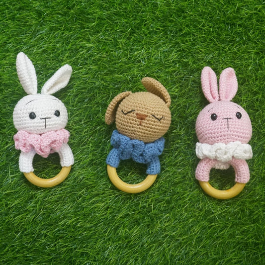 Fluffy Friends Crochet Rattle Collection