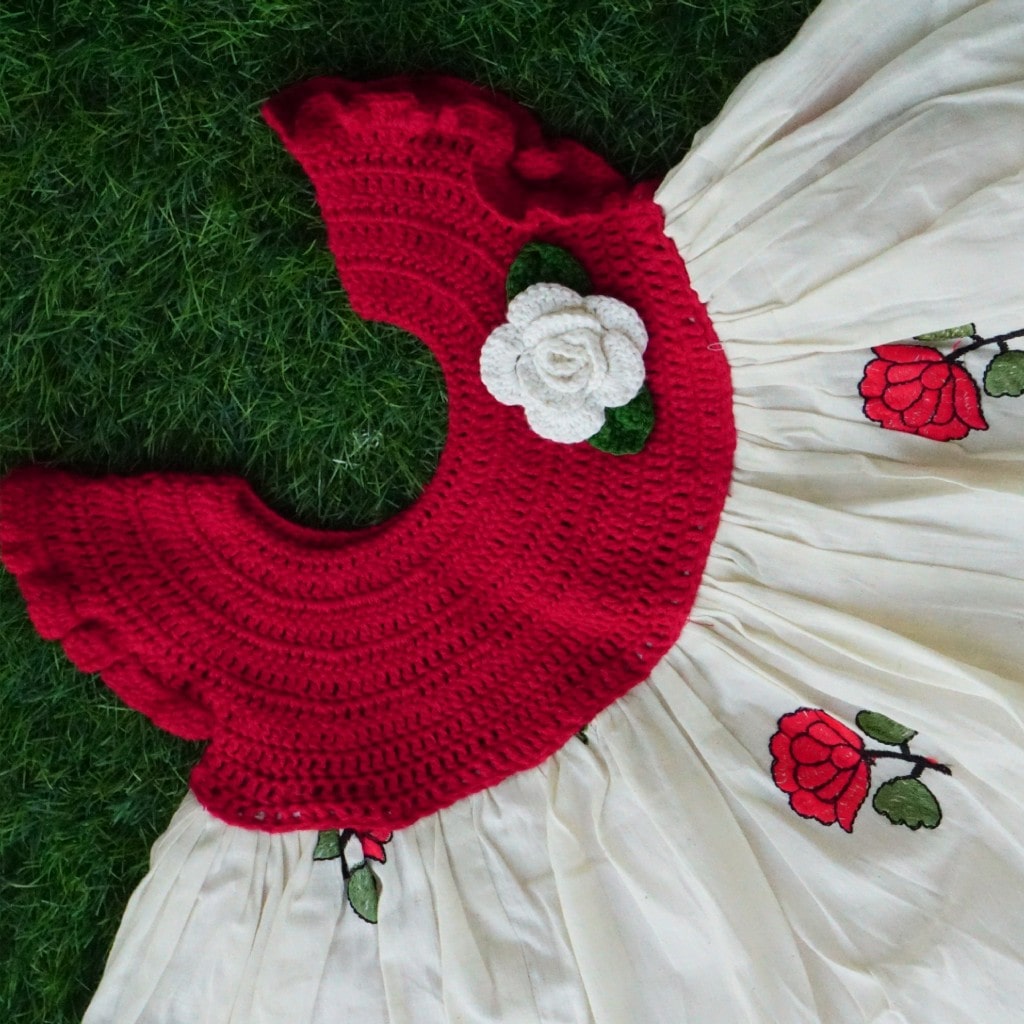 Red Crochet Frock