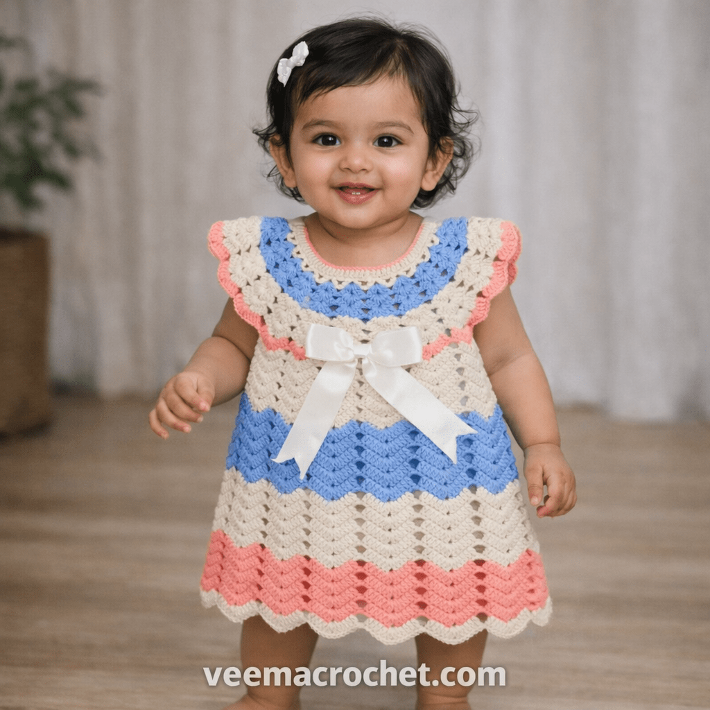 RibbonShell Crochet Dress