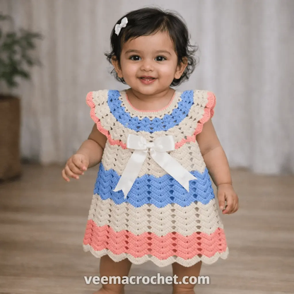 RibbonShell Crochet Dress