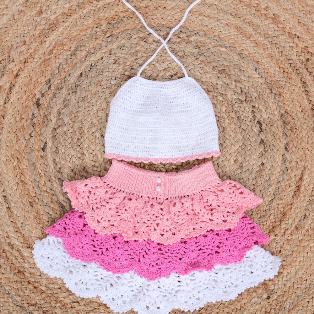 Rosy Ruffle Crochet Set
