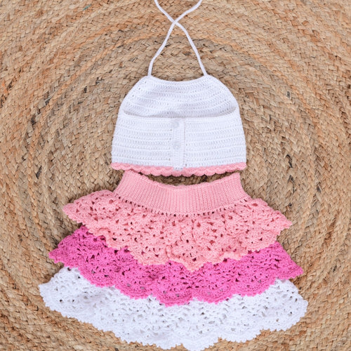 Rosy Ruffle Crochet Set