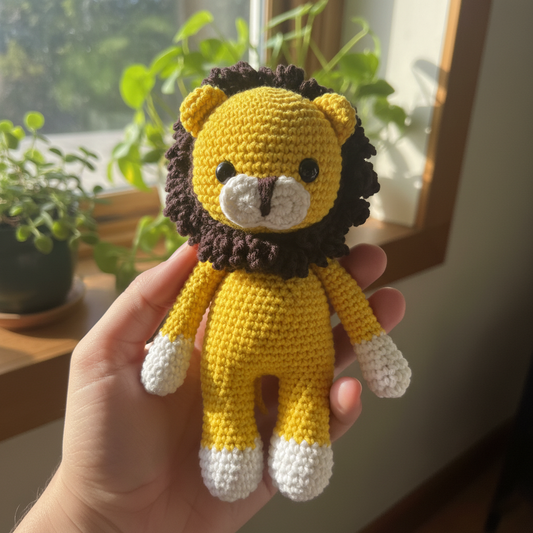 Handmade Crochet Lion – Soft Plush Toy for Kids & Babies