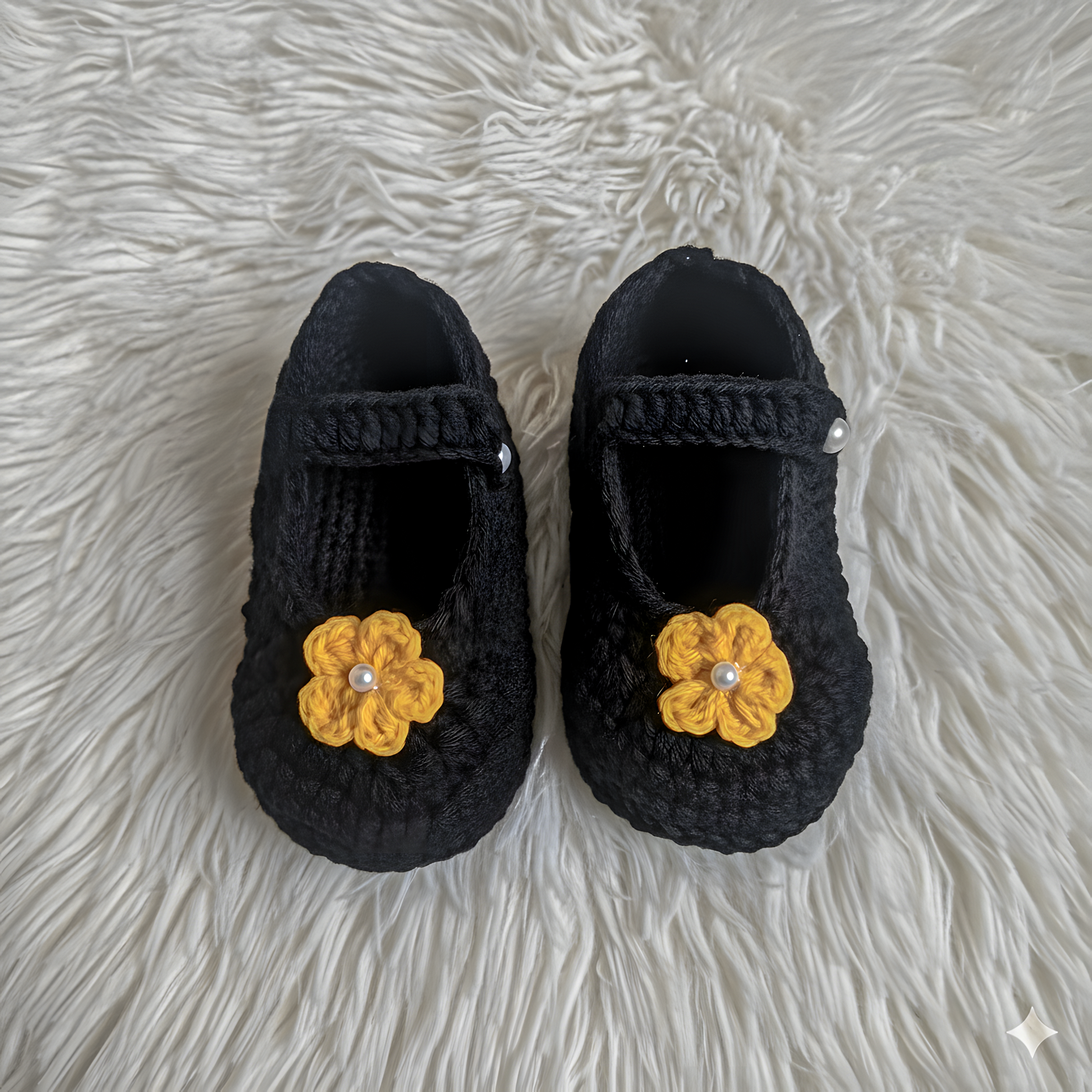 Handcrafted Black Crochet Baby Shoes – Soft & Cozy for Tiny Feet