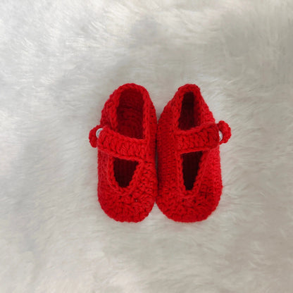 CherrySteps Crochet Booties – close-up detail of crochet baby booties, Veema Crochet