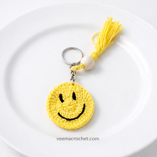 Sunny Smiles Crochet Keychain