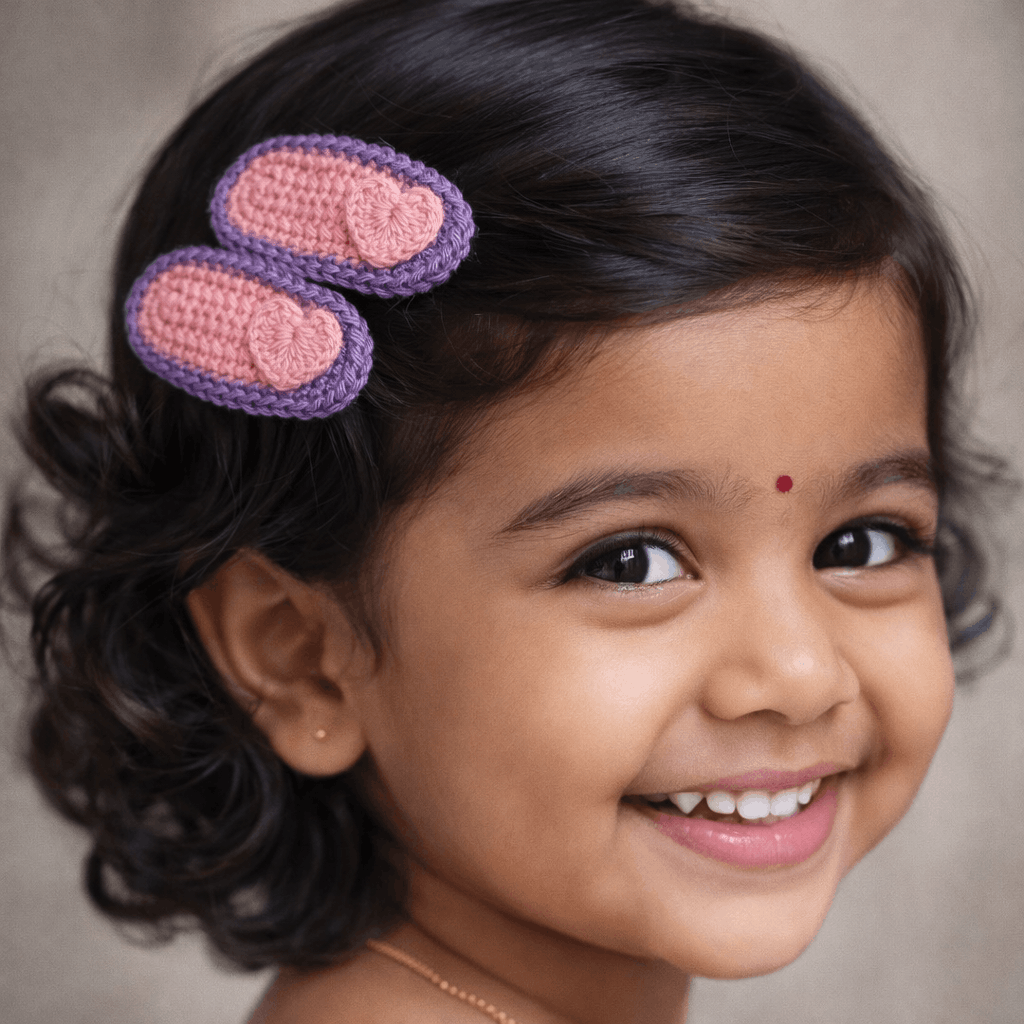 Sweetheart Crochet Hair Clips
