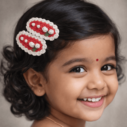 Strawberry Crochet Hair Clips
