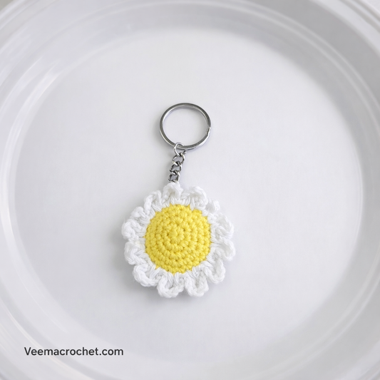 Pure Bloom Crochet Keychain