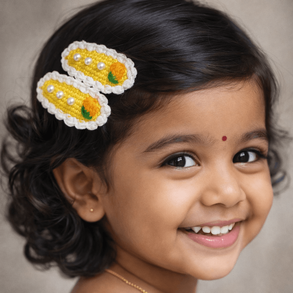 Pearl Bloom Crochet Hair Clips