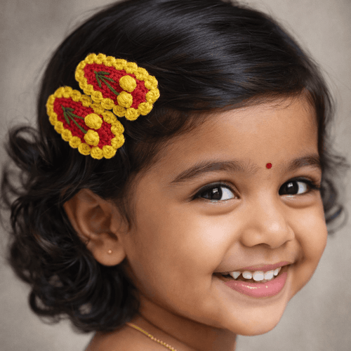 Rose Bloom Crochet Hair Clips