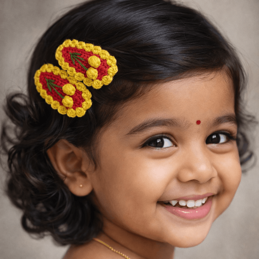 Rose Bloom Crochet Hair Clips