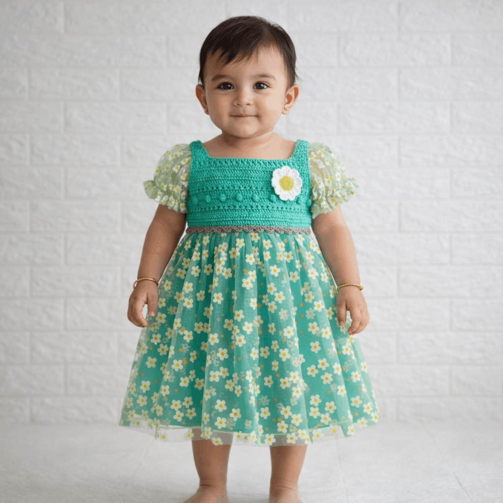 Daisynet-Green Crochet Dress