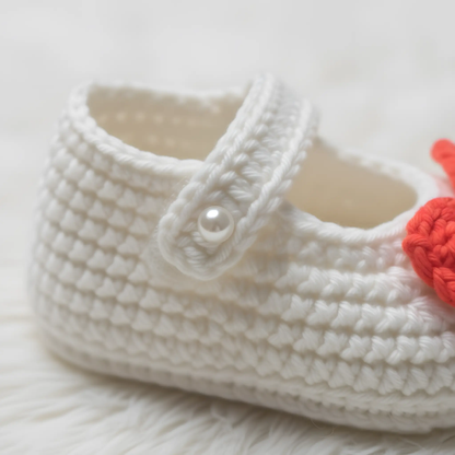 Handcrafted Crochet Baby Shoes – Soft & Cozy for Tiny Feet – alternate angle of handmade crochet baby shoes, Veema Crochet