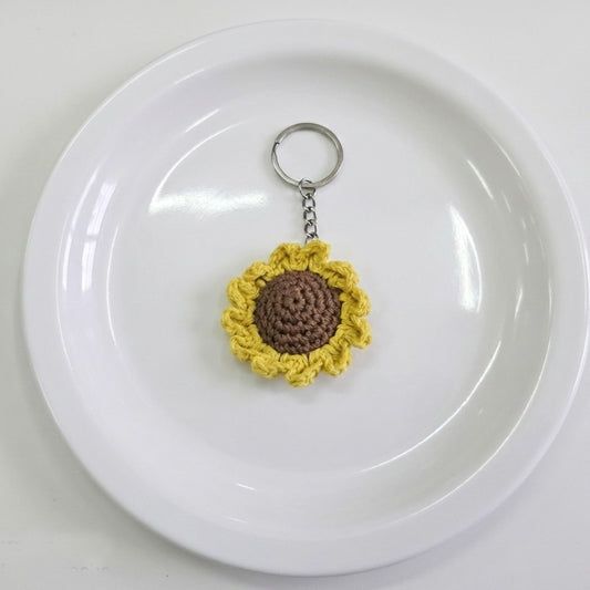 Sunbeam Bloom Crochet Keychain